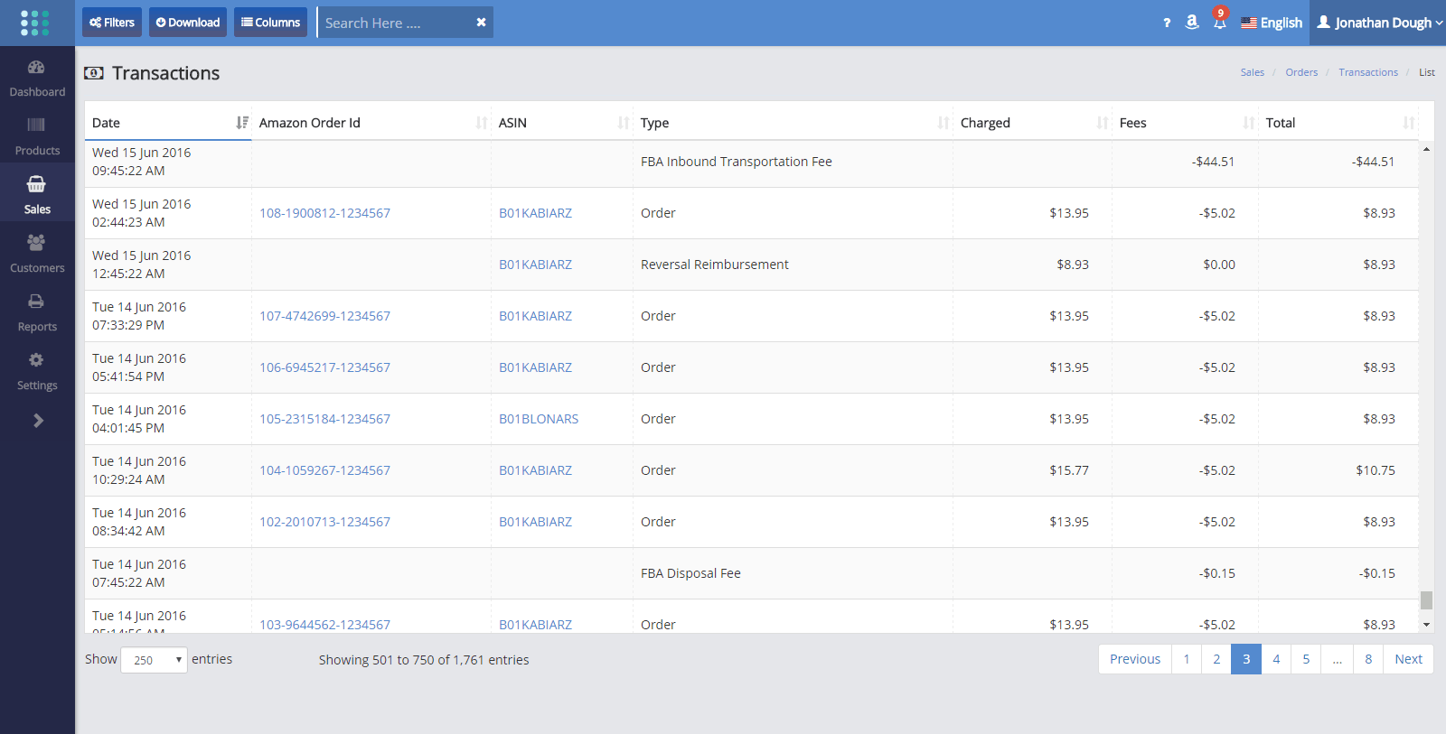 The Sales Transactions Screen | SellerLegend Knowledge Base