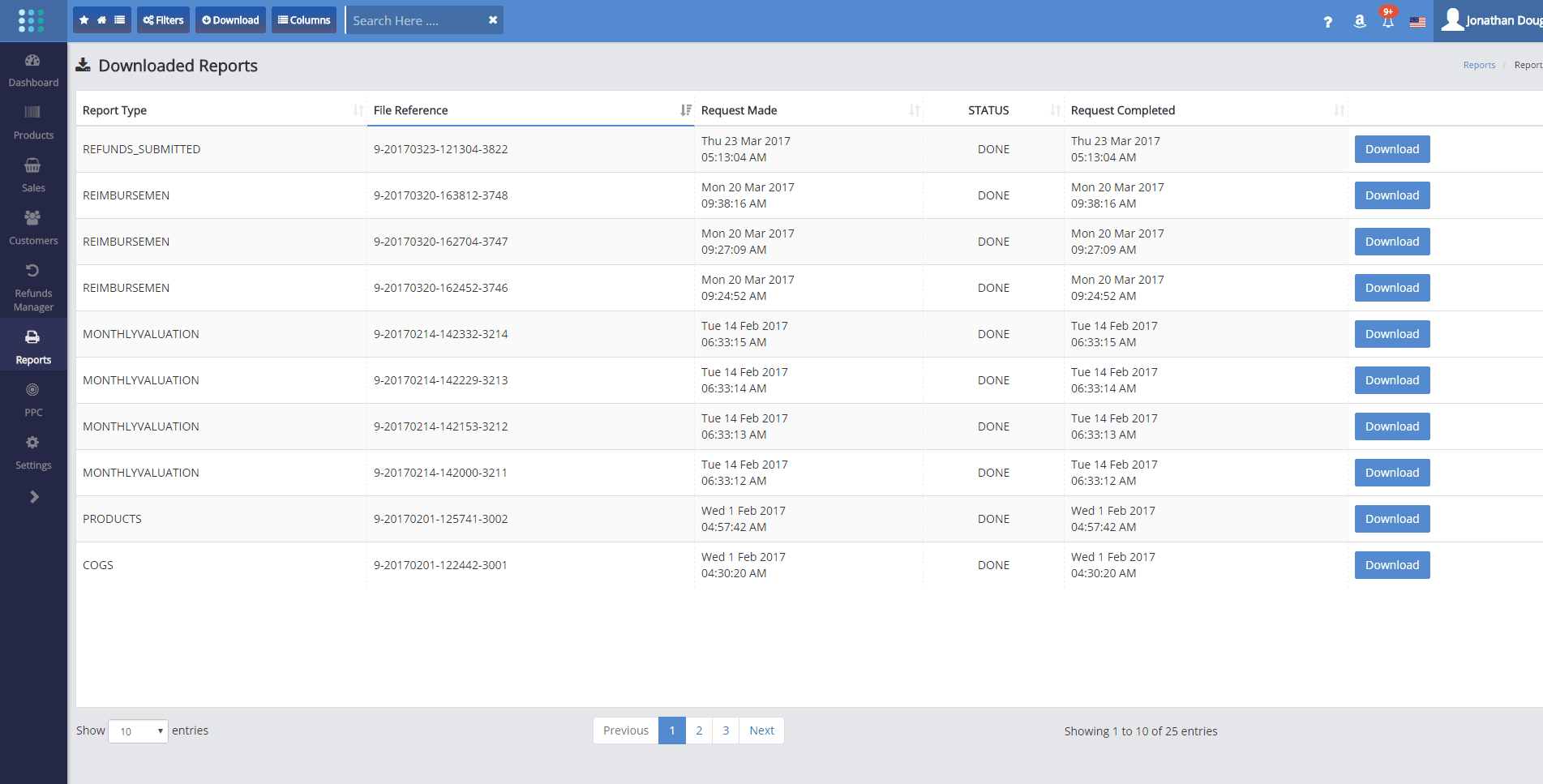 The downloaded reports screen sellerlegend knowledge base